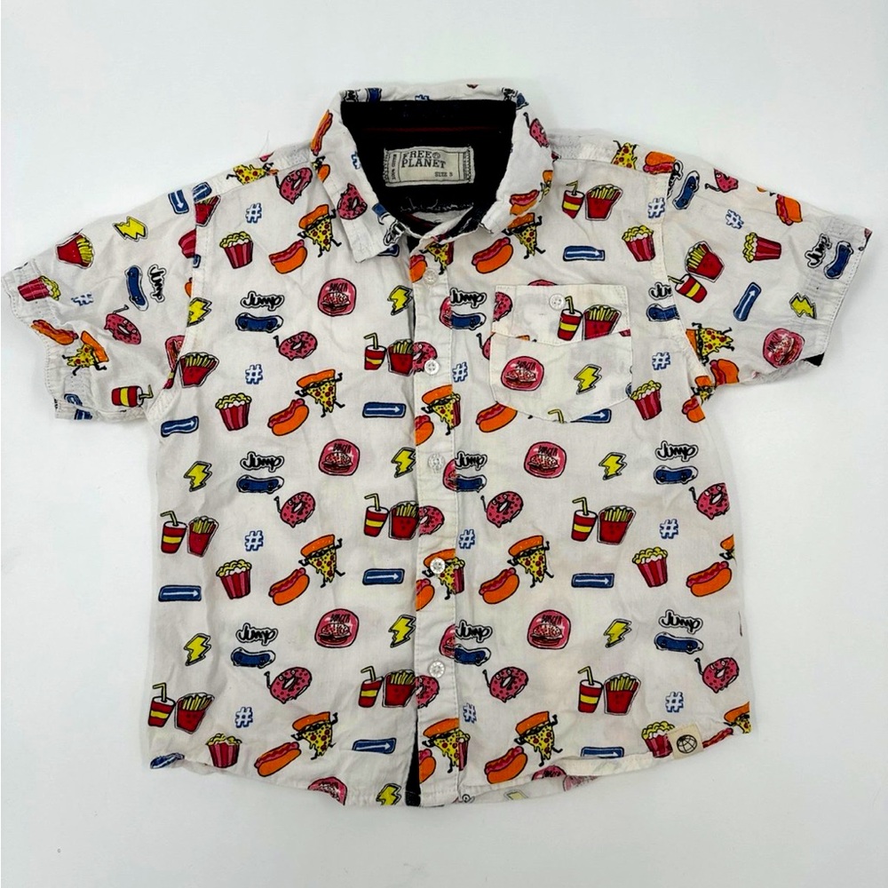 Free Planet Boys Button-Up Shirt - Short Sleeve - Size 5